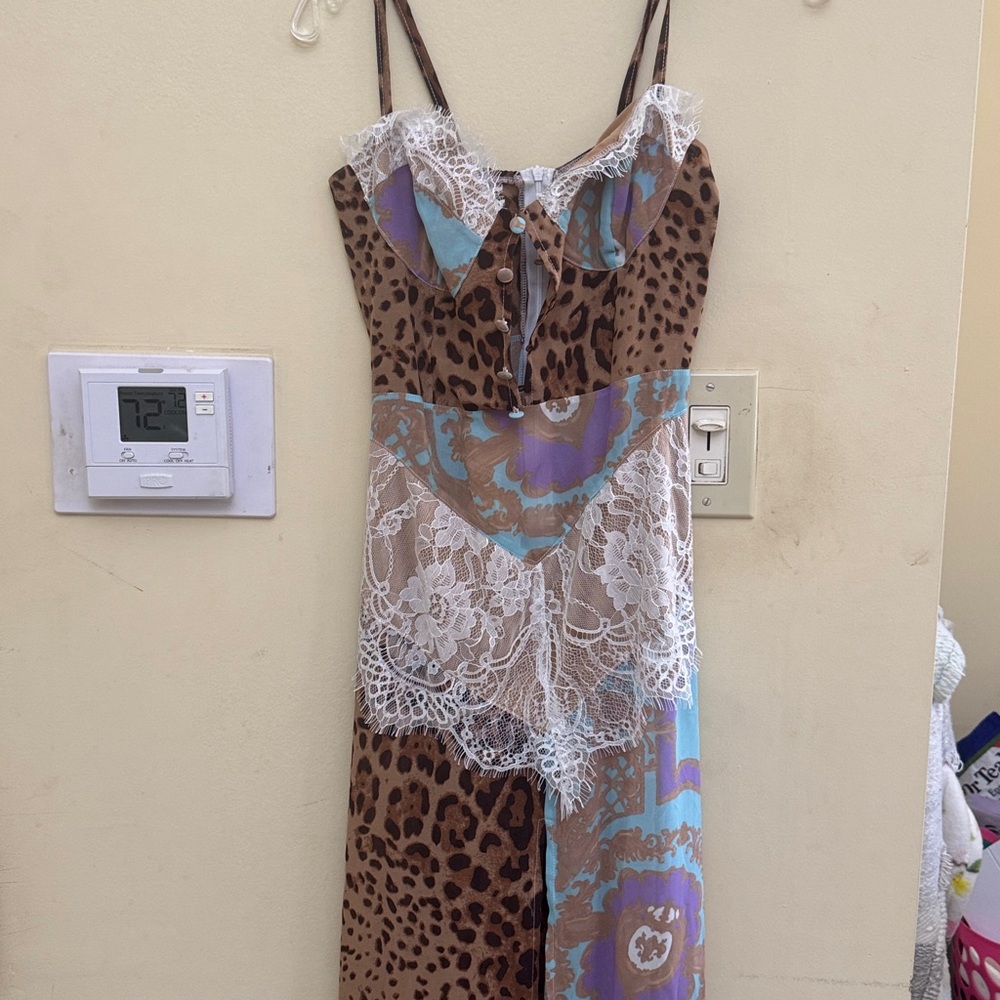 Leopard and Floral Lace Accent Skirt - Picture 5 of 12